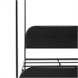 Pemberly Row Industrial Bent Mid-Century Metal Queen Size Canopy Bed in Black