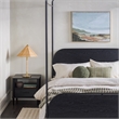 Pemberly Row Industrial Bent Mid-Century Metal Queen Size Canopy Bed in Black