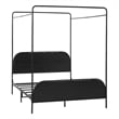 Pemberly Row Industrial Bent Mid-Century Metal Queen Size Canopy Bed in Black