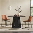 Pemberly Row Modern Paneled Wood Pedestal Base Round Dining Table 48