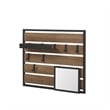 Pemberly Row Wood Slatted Wall Organizer w/ Mirror - Knotty Driftwood / Black