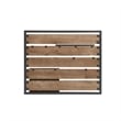 Pemberly Row Wood Slatted Wall Organizer w/ Mirror - Knotty Driftwood / Black