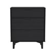 Pemberly Row 3-Drawer Groove Handle Solid Wood Dresser - Black