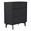 Pemberly Row 3-Drawer Groove Handle Solid Wood Dresser - Black