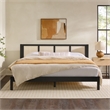 Pemberly Row Solid Wood Rattan Headboard King Bedframe - Black