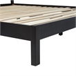 Pemberly Row Solid Wood Rattan Headboard King Bedframe - Black