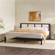 Pemberly Row Solid Wood Rattan Headboard King Bedframe - Black