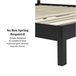 Pemberly Row Solid Wood Rattan Headboard King Bedframe - Black