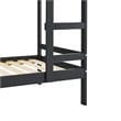 Pemberly Row Twin Over Twin Simple Solid Wood Bunk Bed - Black
