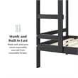 Pemberly Row Twin Over Twin Simple Solid Wood Bunk Bed - Black