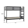 Pemberly Row Twin Over Twin Simple Solid Wood Bunk Bed - Black