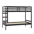 Pemberly Row Twin Over Twin Simple Solid Wood Bunk Bed - Black