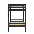 Pemberly Row Twin Over Twin Simple Solid Wood Bunk Bed - Black