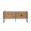 Pemberly Row Contemporary Wood Media Console W48 in Coastal Oak