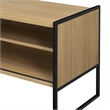 Pemberly Row Contemporary Wood Media Console W48 in Coastal Oak