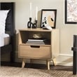 Pemberly Row Mid-Century 1-Drawer Wood Nightstand in Oak Finish