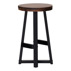 Pemberly Row 24&quot Distressed Solid Wood Counter Stool - Rustic Oak