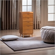 Pemberly Row 5-Drawer Solid Wood Tall Bedroom Chest Dresser - Caramel