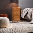 Pemberly Row 5-Drawer Solid Wood Tall Bedroom Chest Dresser - Caramel