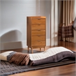 Pemberly Row 5-Drawer Solid Wood Tall Bedroom Chest Dresser - Caramel