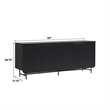 Pemberly Row 4-Door Modern Wood Sideboard with Ample Cabinet in Black
