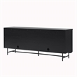 Pemberly Row 4-Door Modern Wood Sideboard with Ample Cabinet in Black