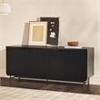 Pemberly Row 4-Door Modern Wood Sideboard with Ample Cabinet in Black