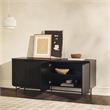 Pemberly Row 4-Door Modern Wood Sideboard with Ample Cabinet in Black
