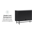 Pemberly Row 4-Door Modern Wood Sideboard with Ample Cabinet in Black