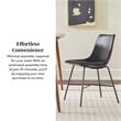 Pemberly Row Upholstered Dining Chair with Metal X Base - 2pk - Black