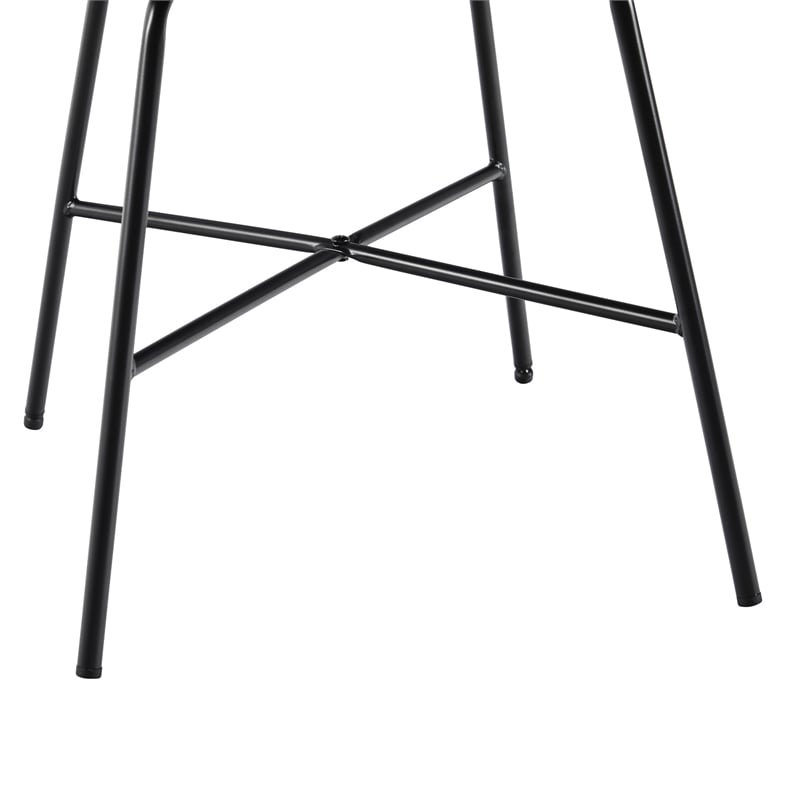 Pemberly Row Upholstered Dining Chair with Metal X Base - 2pk - Black