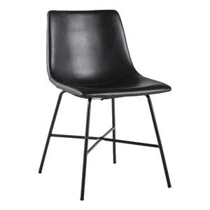 Pemberly Row Upholstered Dining Chair with Metal X Base - 2pk - Black