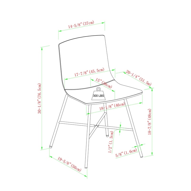 Pemberly Row Upholstered Dining Chair with Metal X Base - 2pk - Black