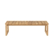 Pemberly Row Modern Solid Wood Outdoor Slat-Top Coffee Table - Natural