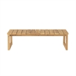 Pemberly Row Modern Solid Wood Outdoor Slat-Top Coffee Table - Natural