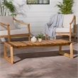 Pemberly Row Modern Solid Wood Outdoor Slat-Top Coffee Table - Natural