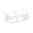Pemberly Row Minimalist Metal Slatted Rectangle Wood Coffee Table - Oak / Black