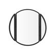 Pemberly Row Metal Round Wall Mirror with Hinging Sides - Black