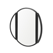 Pemberly Row Metal Round Wall Mirror with Hinging Sides - Black