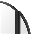 Pemberly Row Metal Round Wall Mirror with Hinging Sides - Black