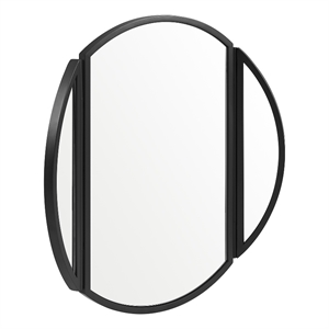 Pemberly Row Metal Round Wall Mirror with Hinging Sides - Black
