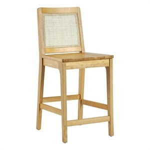 Pemberly Row 24&quot Solid Wood Counter Stool in Natural (Set of 2)