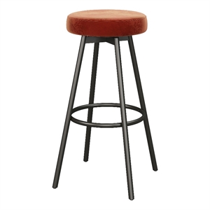 Pemberly Row 29.25&quot Metal & Fabric Bar Stool in Rust (Set of 2)