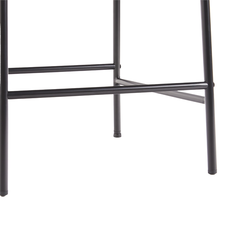 Pemberly Row Curved Back Metal Counter Stool - Set of 2 - Ivory