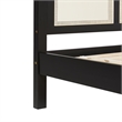 Pemberly Row Solid Wood Rattan Headboard Queen Bedframe - Black