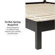 Pemberly Row Solid Wood Rattan Headboard Queen Bedframe - Black