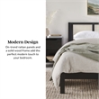 Pemberly Row Solid Wood Rattan Headboard Queen Bedframe - Black