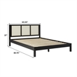 Pemberly Row Solid Wood Rattan Headboard Queen Bedframe - Black