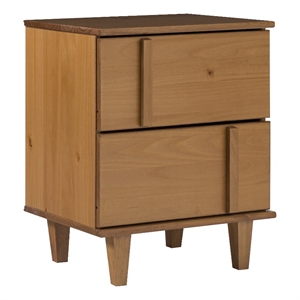 Pemberly Row 20&quot Modern Solid Wood 2-Drawer Nightstand - Caramel