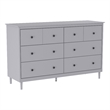 Pemberly Row 6-Drawer Solid Wood Dresser - Color Addition - (GY)